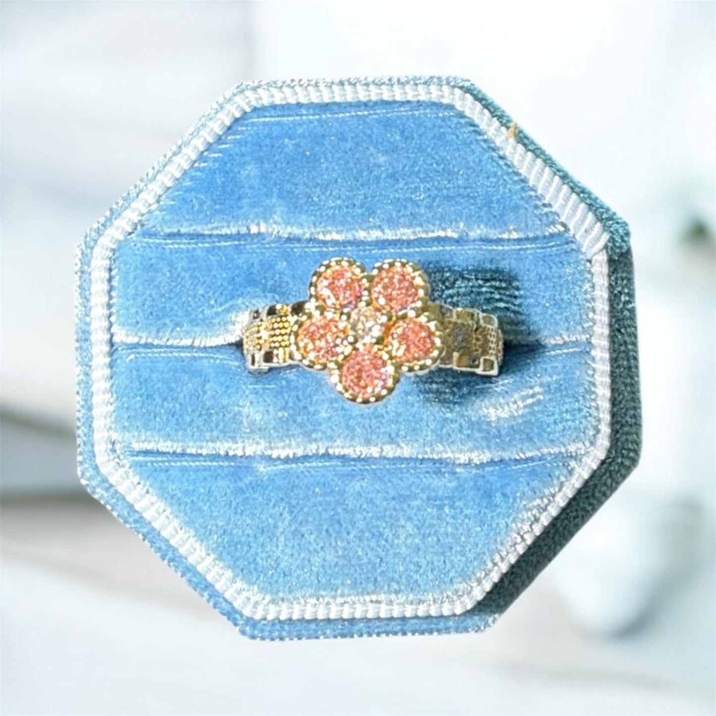 Pink flower ring