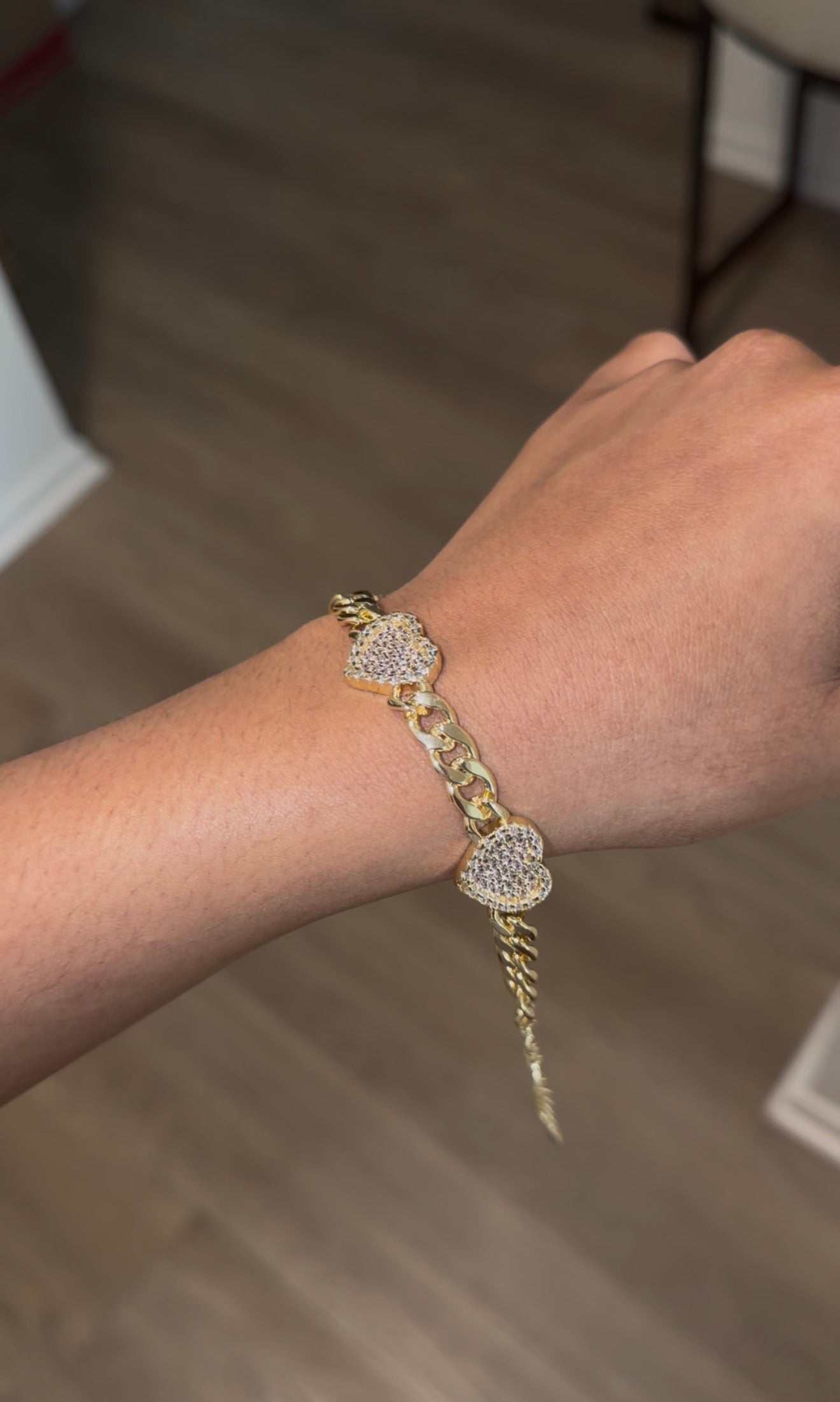 Pink diamond heart bracelet