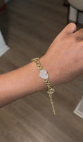 Pink diamond heart bracelet
