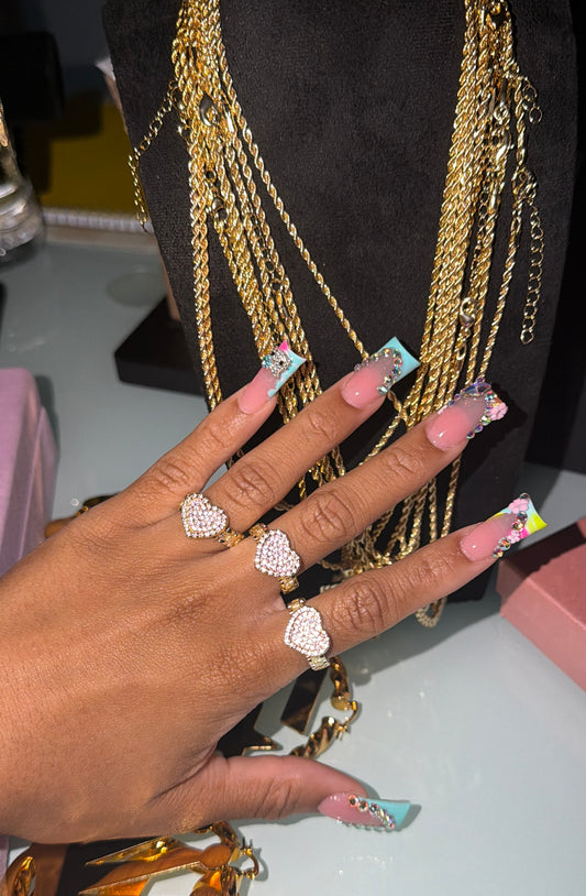 Pink Diamond Heart Ring
