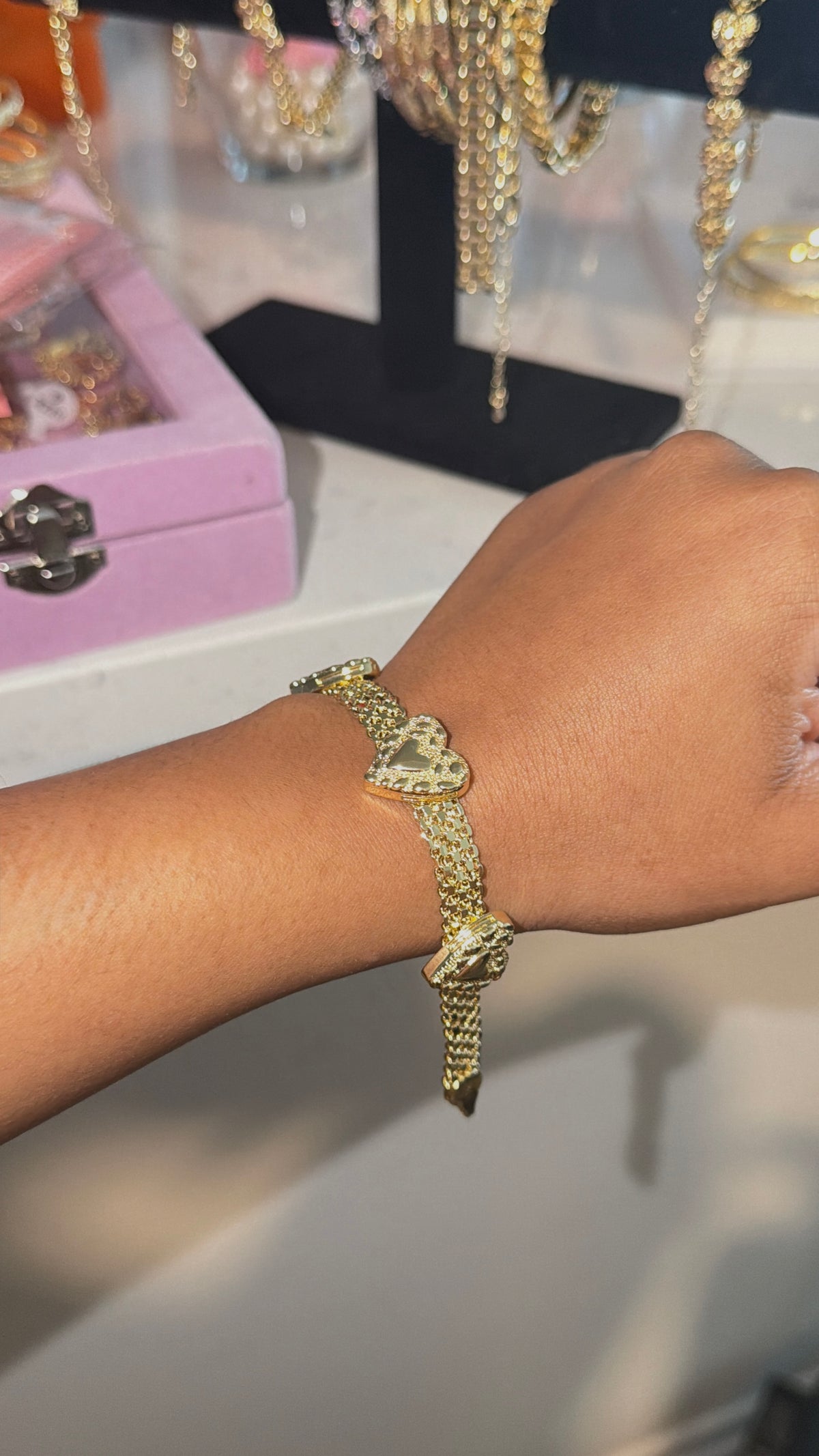 nugget big heart bracelet