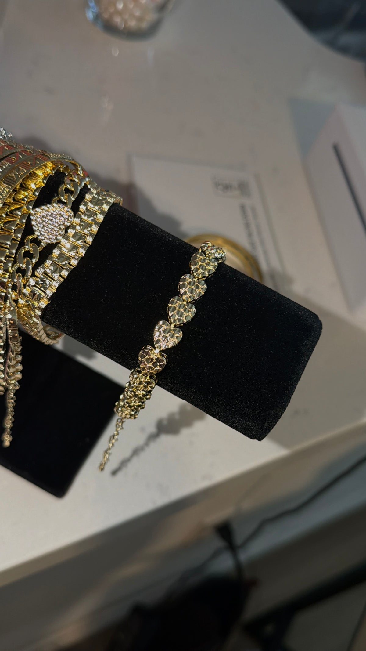 nugget heart bracelet ( adjustable )