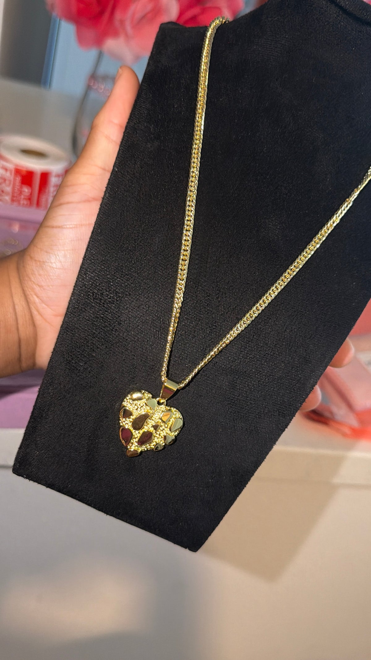 Nugget heart necklace