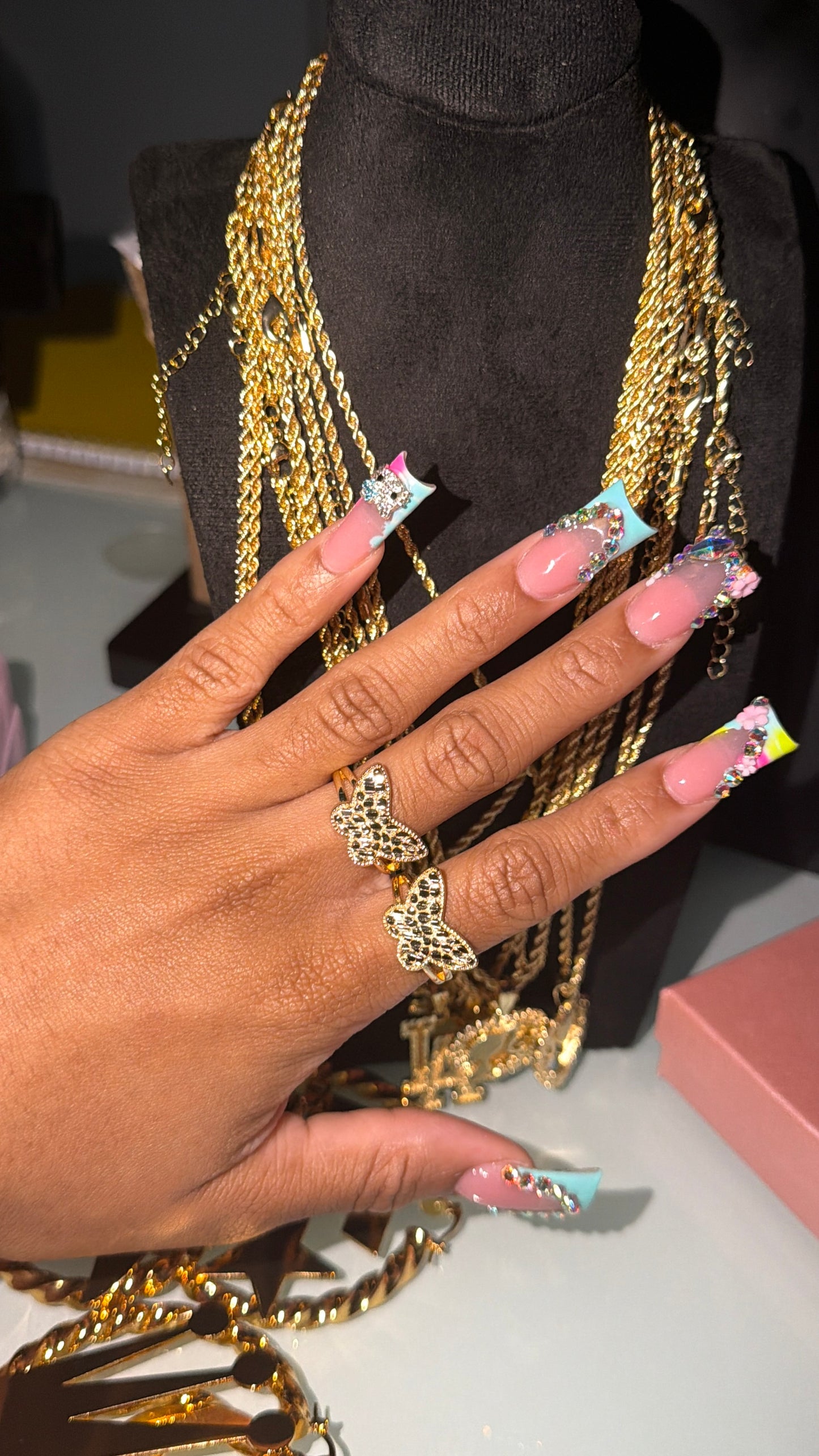Butterfly nugget ring