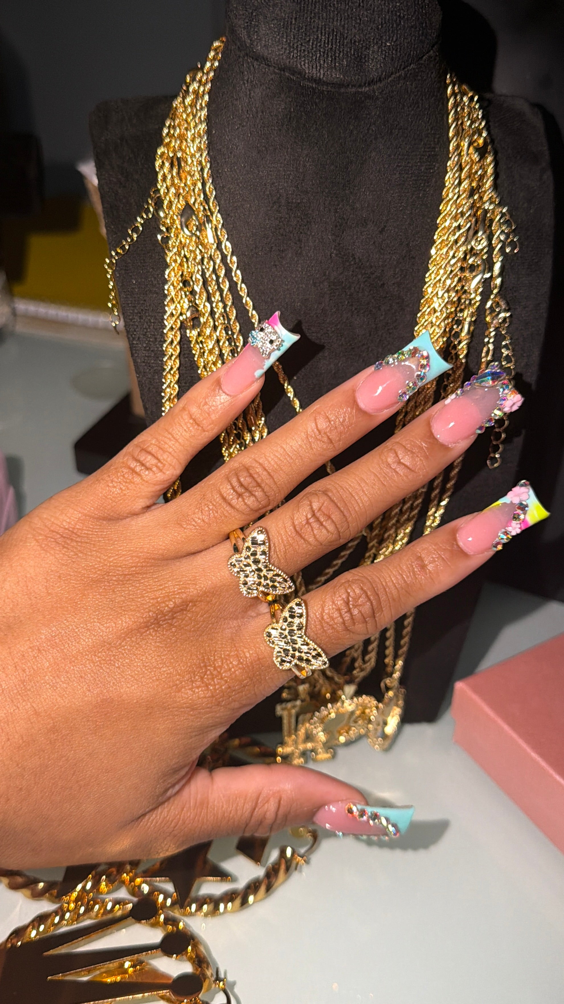 Butterfly nugget ring
