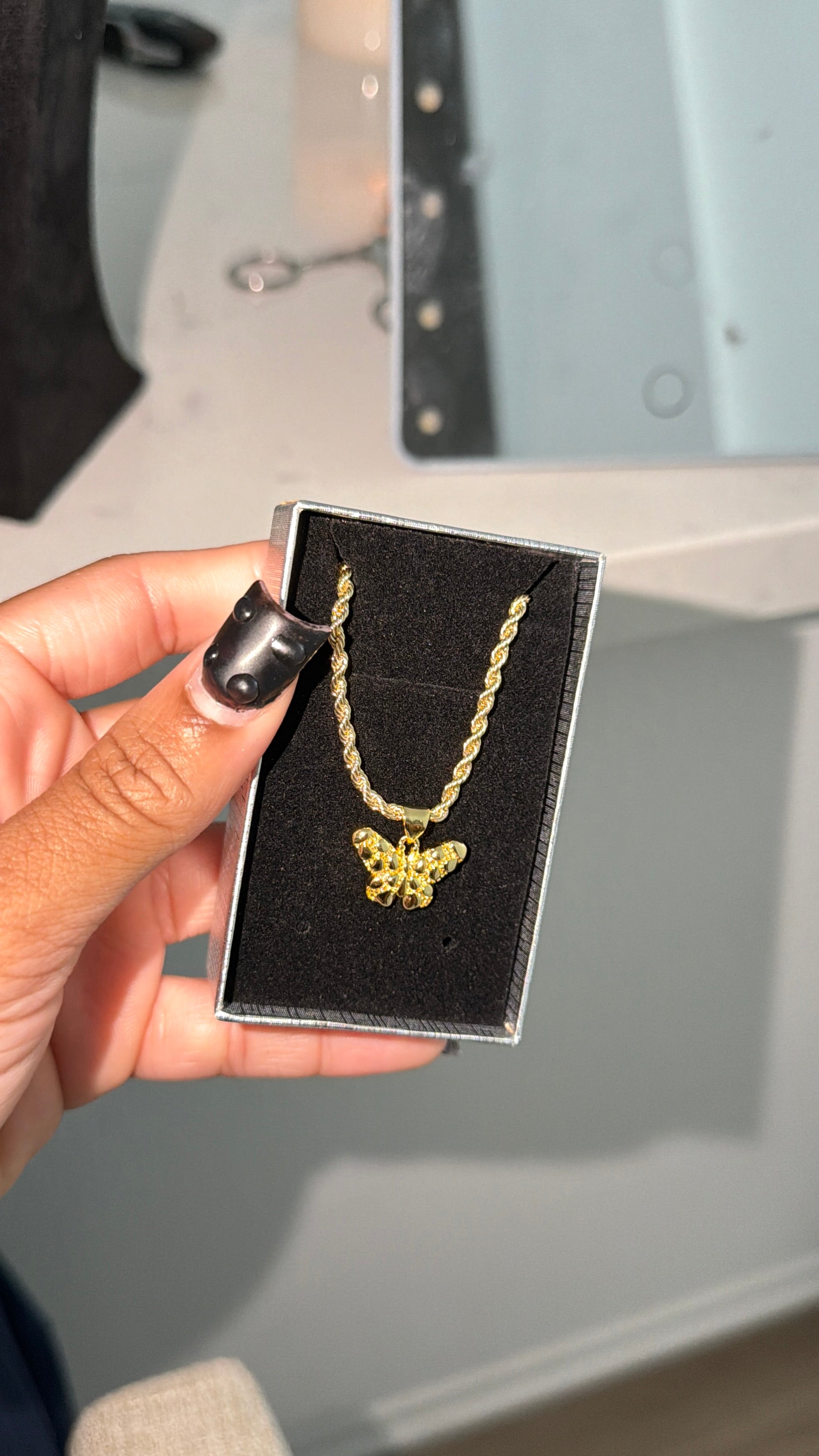 butterfly nugget necklace