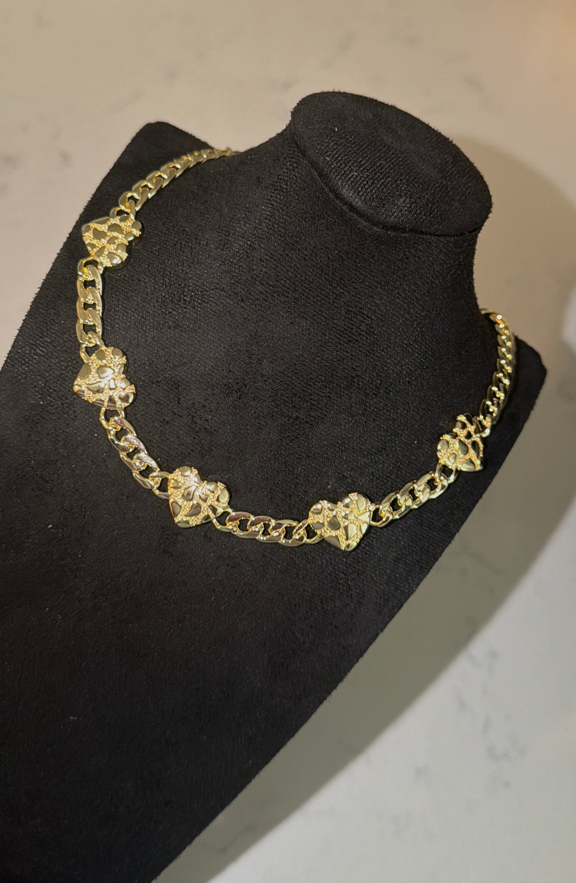 Nugget heart necklace ( adjustable )
